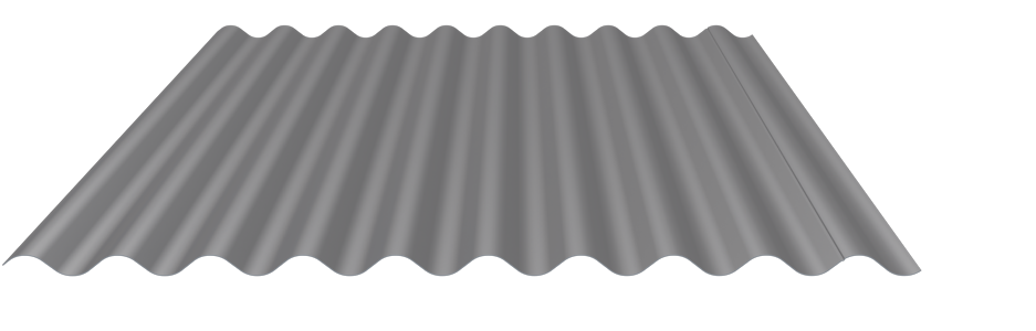 Wellblech 27-111 Stahl 0,75mm RAL9007 25µm PE RSL Dach mit Wasserfalle