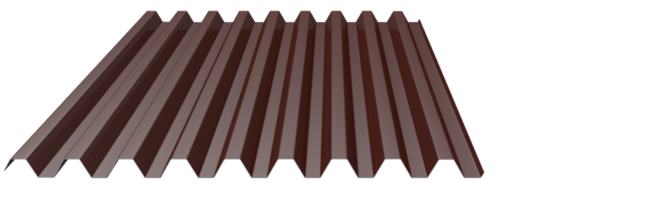 Trapezblech 40-100 Stahl 0,63mm RAL3009 25µm PE RSL Dach  Premiumvlies mit Schutzfolie