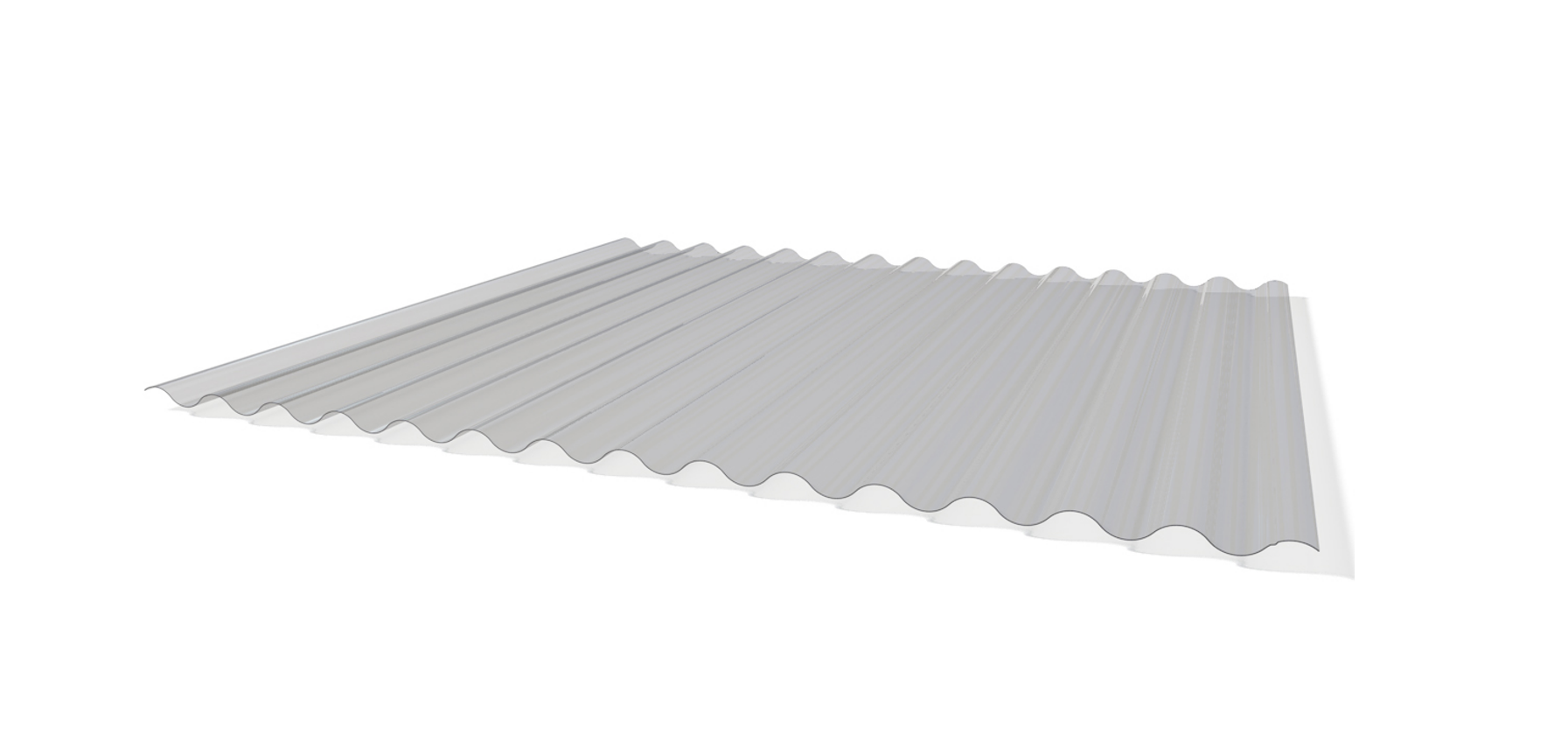 Lichtplatte Wellblech 55-177 1,5mm PVC hart OV glashell  Dach