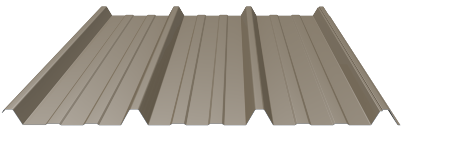 Trapezblech 45-333S Stahl 0,75mm RAL1019 25µm PE RSL Wand mit Wasserfalle