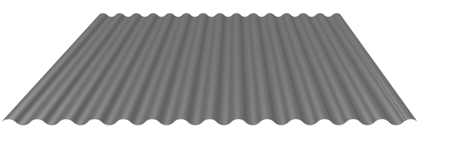 Wellblech 18-76 Alu 0,9mm RAL9007 25µm PE RSL Dach mit Wasserfalle  mit Schutzfolie