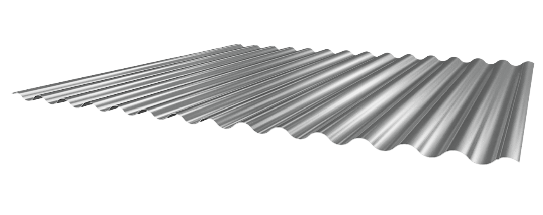 Wellblech 18-76 Alu 0,9mm RAL9007 25µm PE RSL Dach mit Wasserfalle  mit Schutzfolie