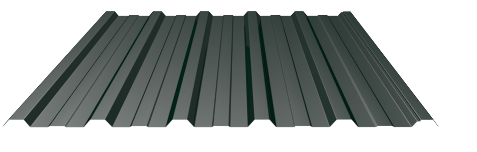 Trapezblech 22-214 Stahl 0,75mm RAL6005 25µm PE RSL Dach mit Wasserfalle Premiumvlies mit Schutzfolie