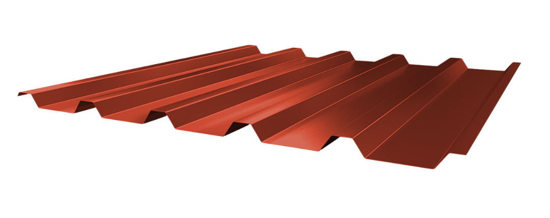 Trapezblech 35-207 Stahl 0,63mm RAL8012 25µm PE RSL Dach  Premiumvlies