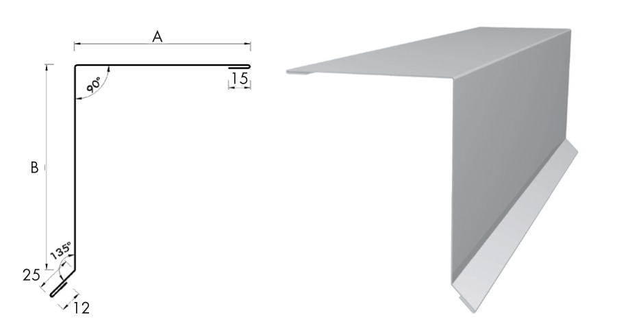 Ortgang  120/140 Stahl 0,75mm RAL1019