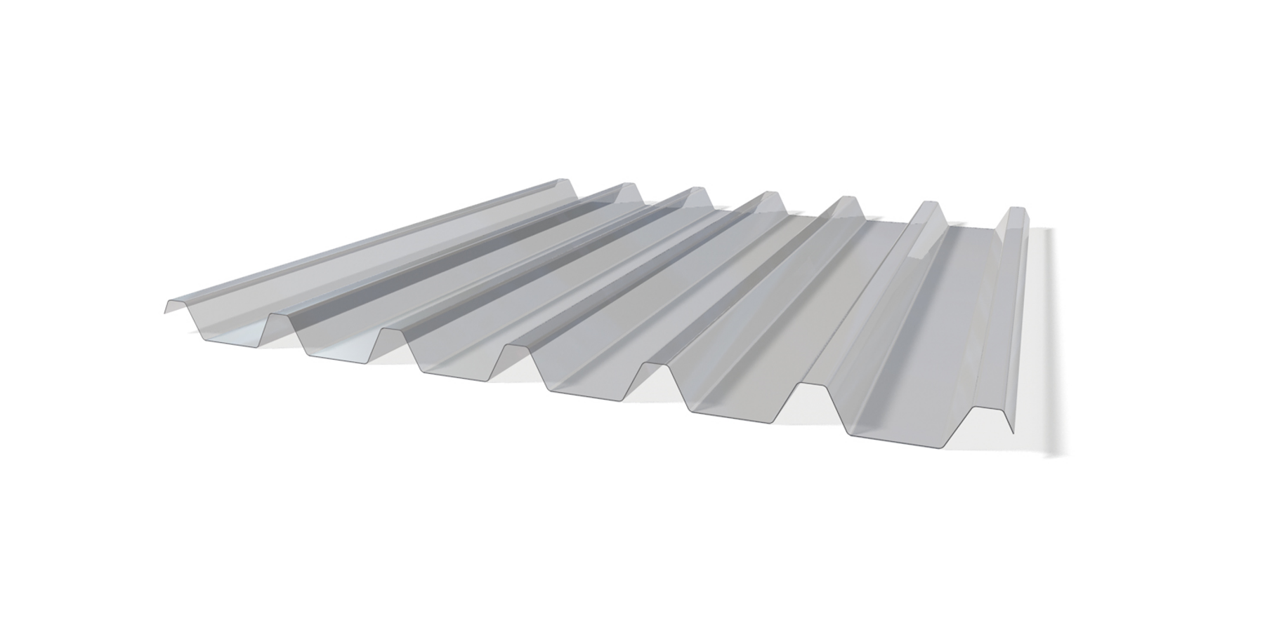 Lichtplatte Trapezblech 22-214 1,2mm PVC hart OV glashell  Dach