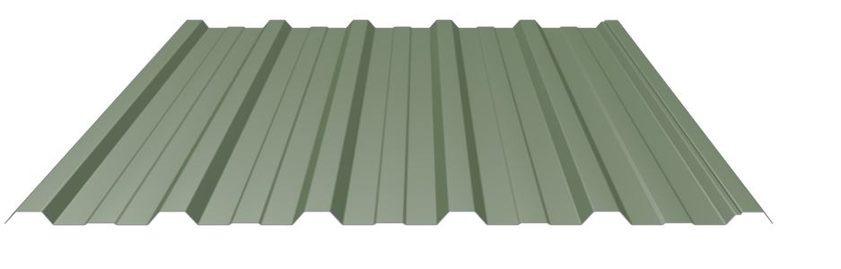Trapezblech 22-214 Stahl 0,75mm RAL6011 25µm PE RSL Dach mit Wasserfalle Premiumvlies