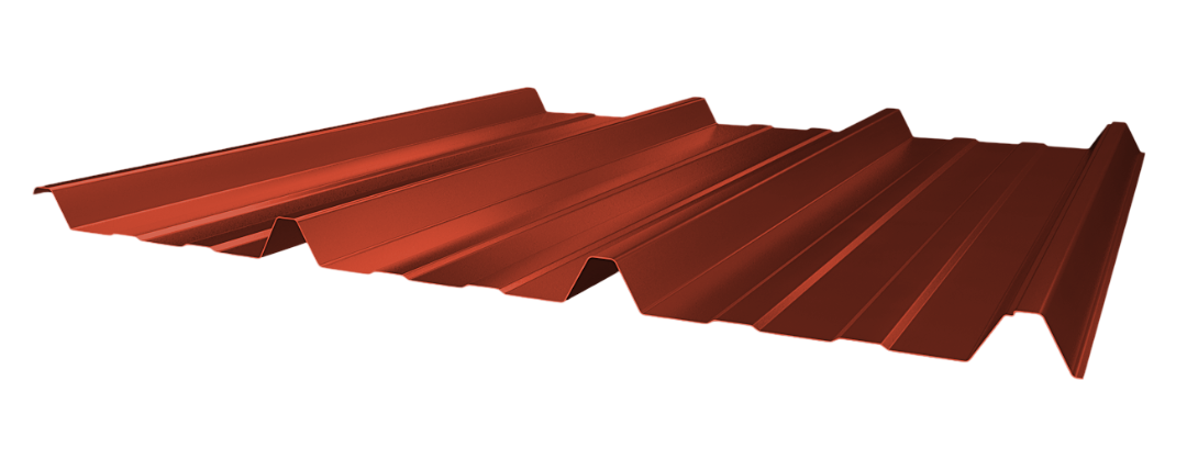 Trapezblech 45-333S Alu 0,7mm RAL8012 25µm PE RSL Dach mit Wasserfalle Universalvlies