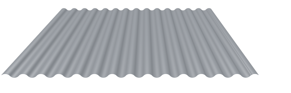 Wellblech 18-76 Alu 0,9mm RAL9006 25µm PE RSL Wand mit Wasserfalle
