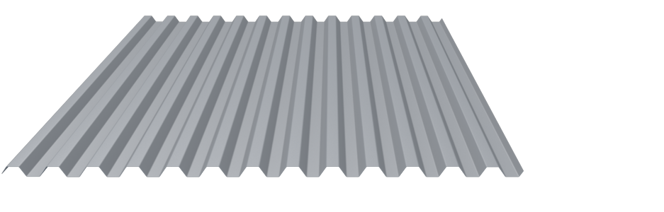 Trapezblech 20-75 Stahl 0,63mm RAL9006 25µm PE RSL Dach  Universalvlies mit Schutzfolie