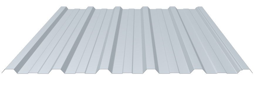 Trapezblech 22-214 Stahl 0,75mm RAL7035 25µm PE RSL Dach mit Wasserfalle Premiumvlies mit Schutzfolie