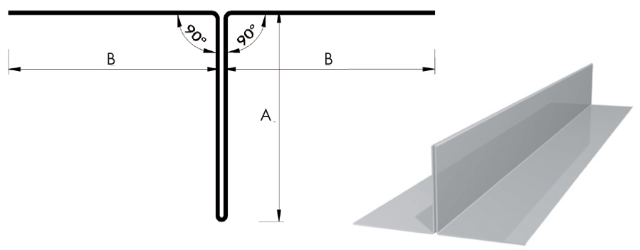 Stoßlisene  45/45 Alu 0,9mm RAL9002