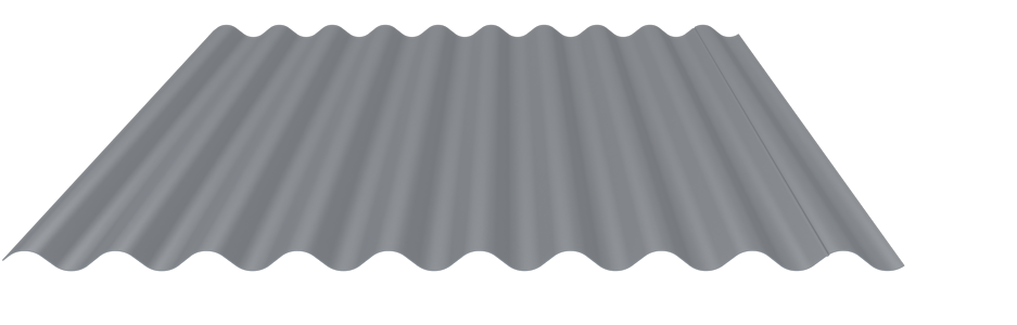 Wellblech 27-111 Stahl 0,75mm RAL9006 50µm PE RSL Dach mit Wasserfalle