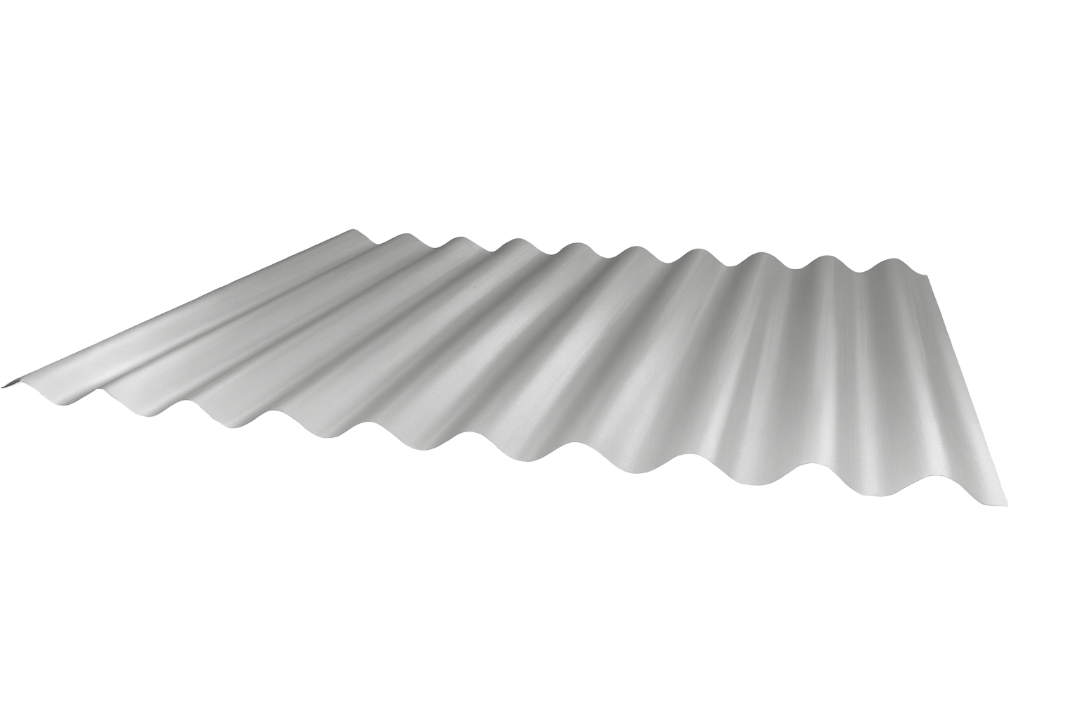 Wellblech 27-111 Stahl 0,75mm RAL9006 50µm PE RSL Wand mit Wasserfalle  mit Schutzfolie