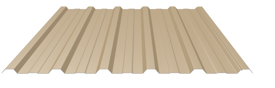 Trapezblech 22-214 Stahl 0,75mm RAL1001 25µm PE RSL Dach mit Wasserfalle Universalvlies mit Schutzfolie