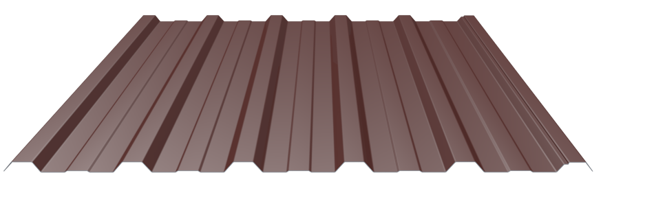 Trapezblech 22-214 Stahl 0,75mm RAL8012 25µm PE RSL Dach mit Wasserfalle Universalvlies mit Schutzfolie