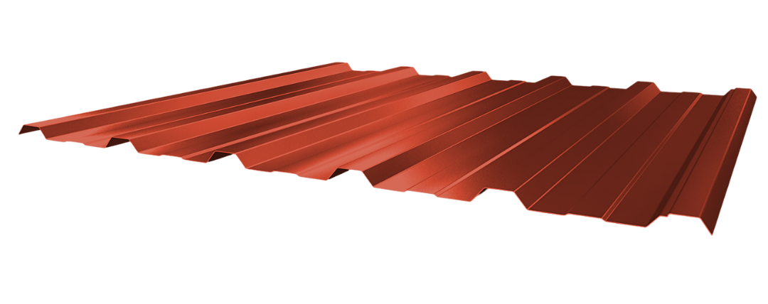 Trapezblech 22-214 Stahl 0,63mm RAL8012 25µm PE RSL Dach mit Wasserfalle Premiumvlies