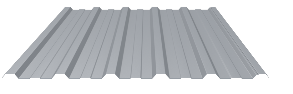 Trapezblech 22-214 Stahl 0,63mm RAL9006 25µm PE RSL Dach mit Wasserfalle  mit Schutzfolie