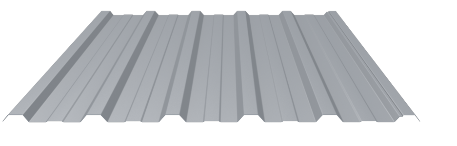 Trapezblech 22-214 Alu 0,9mm RAL9006 25µm PE RSL Dach mit Wasserfalle Universalvlies mit Schutzfolie