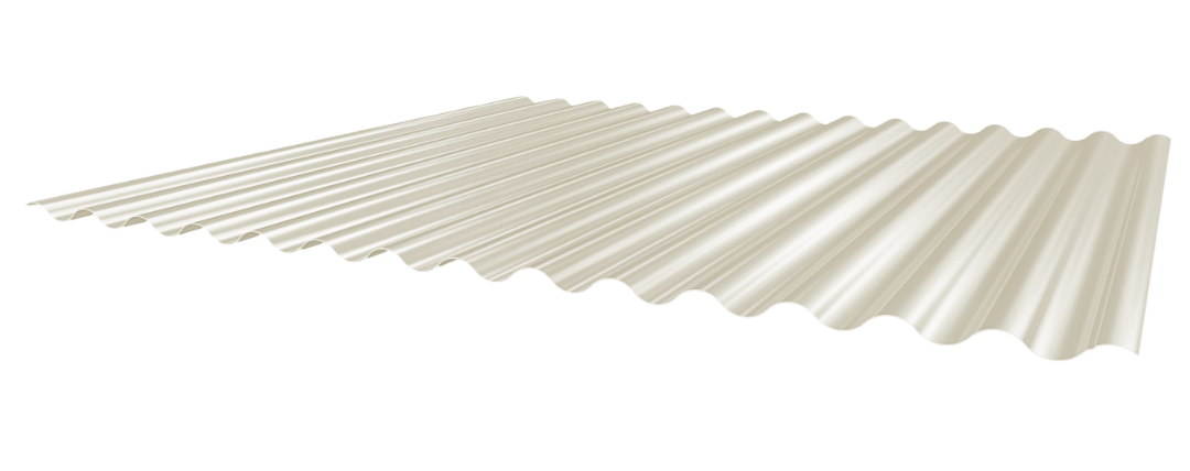 Wellblech 18-76 Alu 0,9mm RAL9002 25µm PE RSL Wand mit Wasserfalle  mit Schutzfolie Wellblech 18-76 Alu 0,9mm RAL9002 25µm PE RSL Wand mit Wasserfalle  mit Schutzfolie