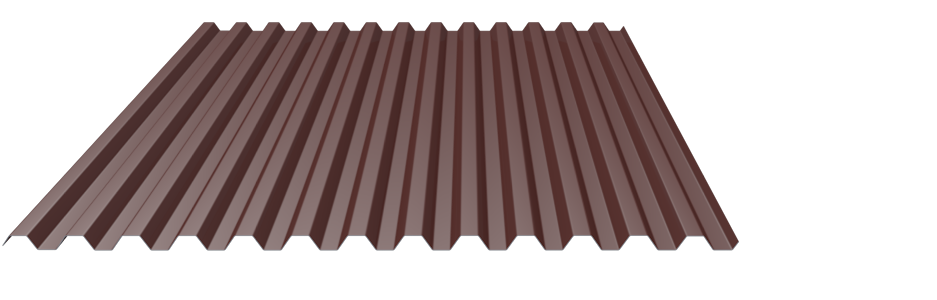 Trapezblech 20-75 Alu 0,7mm RAL8012 25µm PE RSL Wand   mit Schutzfolie
