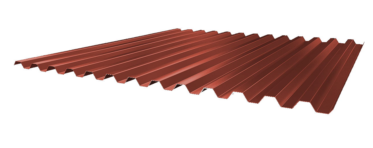 Trapezblech 20-75 Stahl 0,63mm RAL8012 50µm PE RSL Dach  Universalvlies