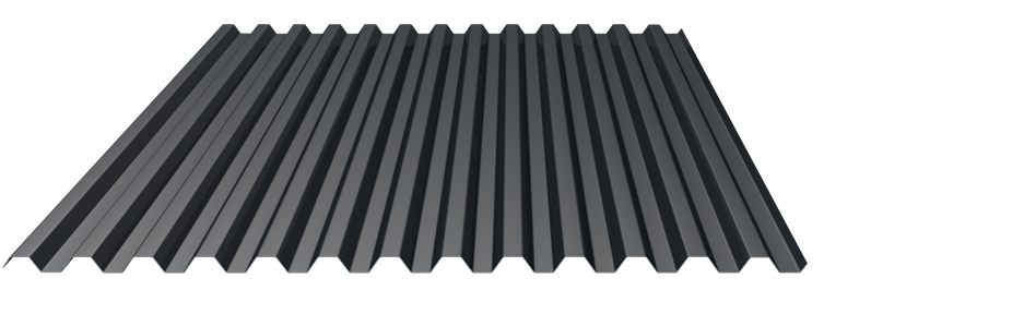 Trapezblech 20-75 Stahl 0,63mm RAL8012 25µm PE RSL Dach  Universalvlies mit Schutzfolie