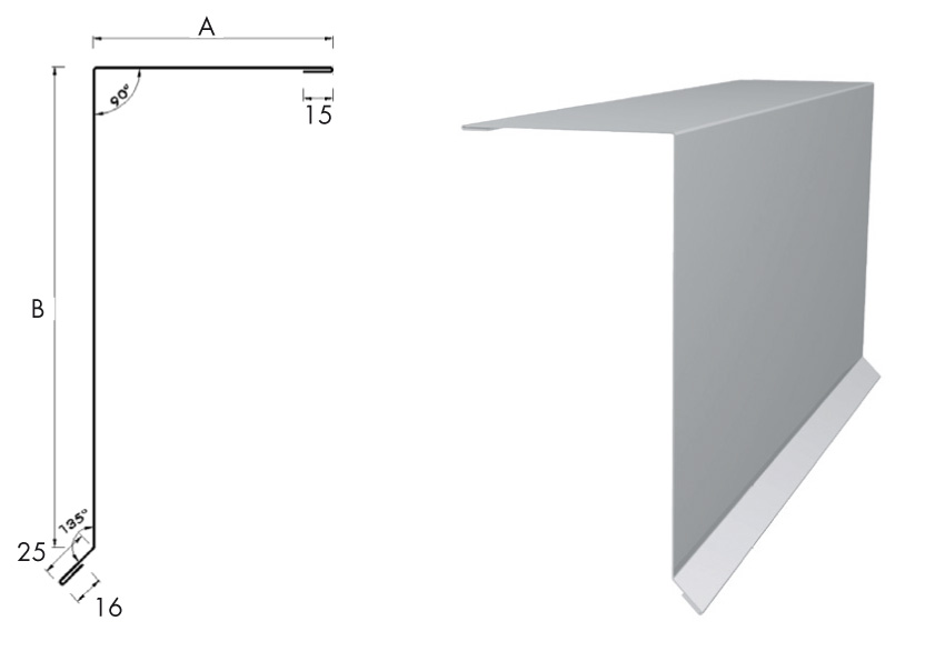 Ortgang  120/240 Stahl 0,75mm RAL5010
