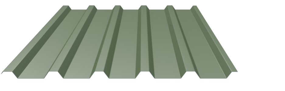 Trapezblech 35-207 Stahl 0,75mm RAL6011 25µm PE RSL Dach   mit Schutzfolie