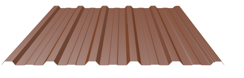 Trapezblech 22-214 Alu 0,7mm RAL8004 25µm PE RSL Dach mit Wasserfalle Premiumvlies