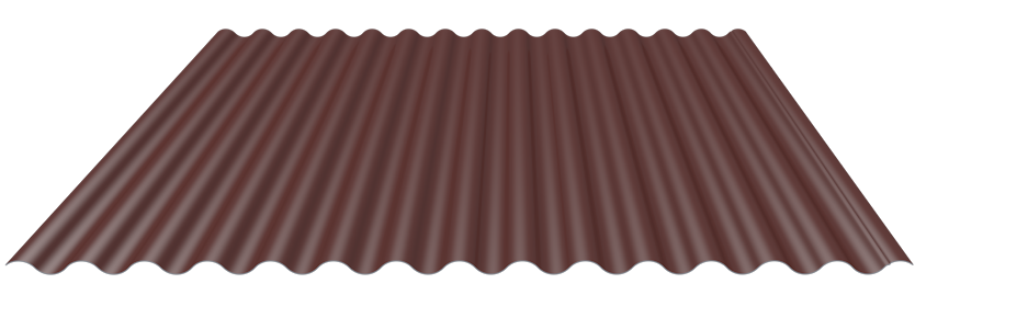 Wellblech 18-76 Stahl 0,75mm RAL8012 25µm PE RSL Wand mit Wasserfalle  mit Schutzfolie