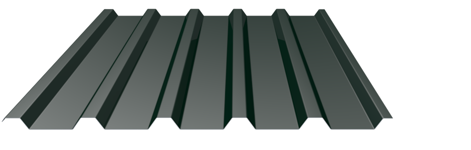 Trapezblech 35-207 Stahl 0,75mm RAL6005 25µm PE RSL Dach  Universalvlies mit Schutzfolie