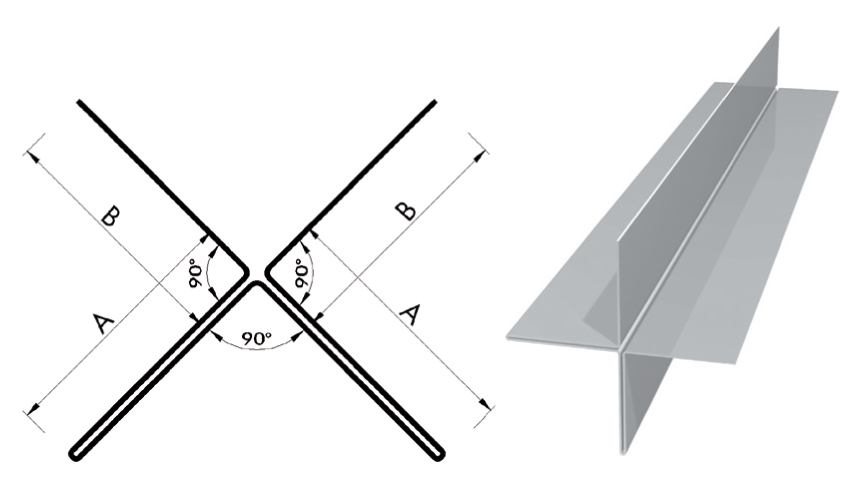Ecklisene  45/45/45/45 Alu 0,9mm RAL9006