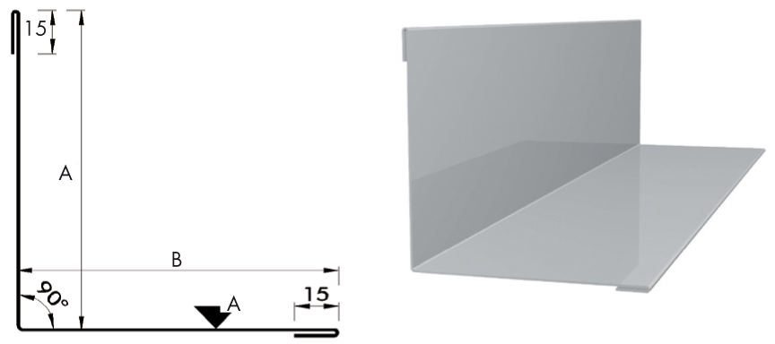 Inneneckprofil  110/110 Alu 0,9mm RAL8004